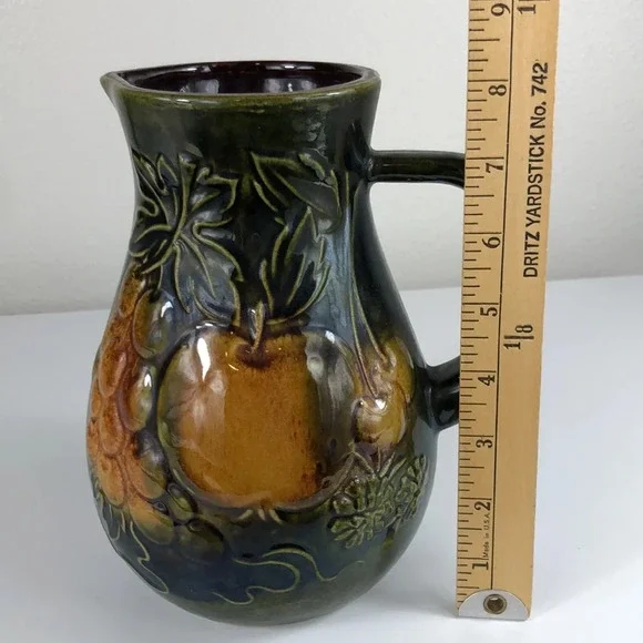 Vintage Scheurich Keramik West Germany Stoneware Juice Jug Apple Cherry Grape - Picture 7 of 12